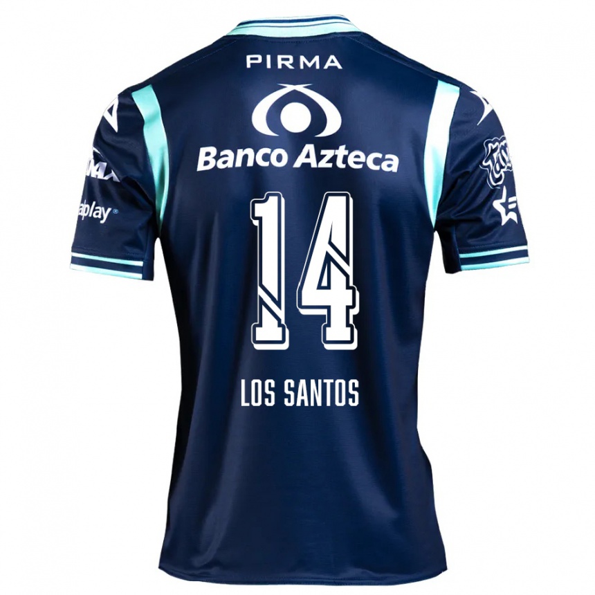 Kids Football Lucas De Los Santos #14 Navy Blue Away Jersey 2024/25 T-Shirt Nz