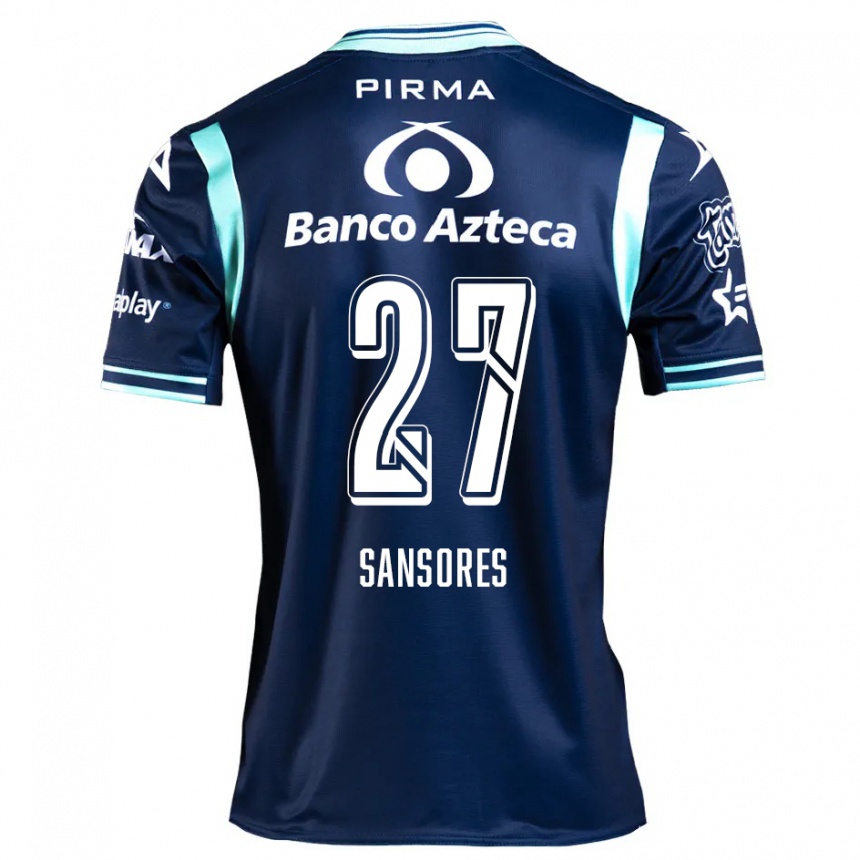 Kids Football Miguel Sansores #27 Navy Blue Away Jersey 2024/25 T-Shirt Nz