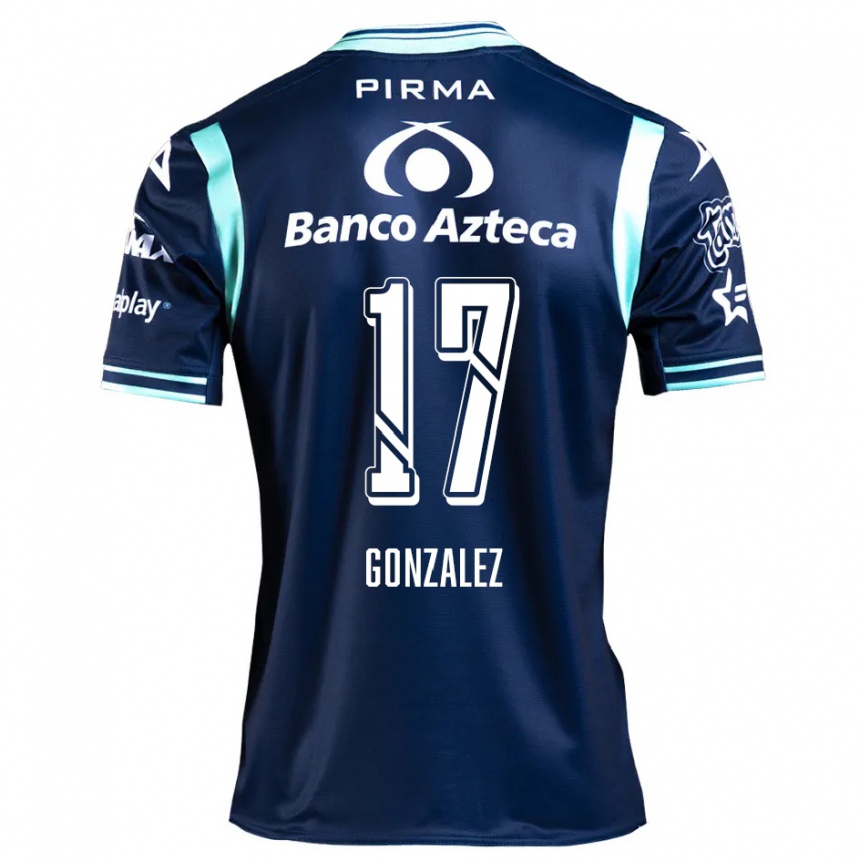 Kids Football Andrea González #17 Navy Blue Away Jersey 2024/25 T-Shirt Nz