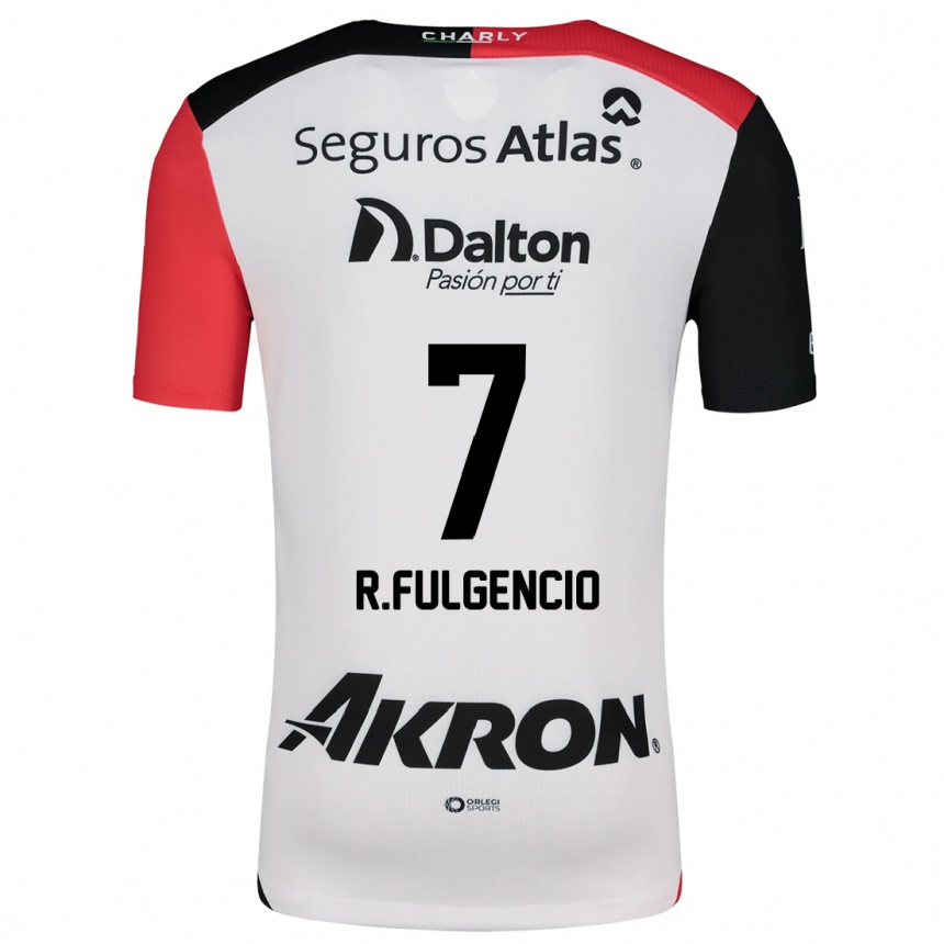 Kids Football Raymundo Fulgencio #7 White Red Black Away Jersey 2024/25 T-Shirt Nz