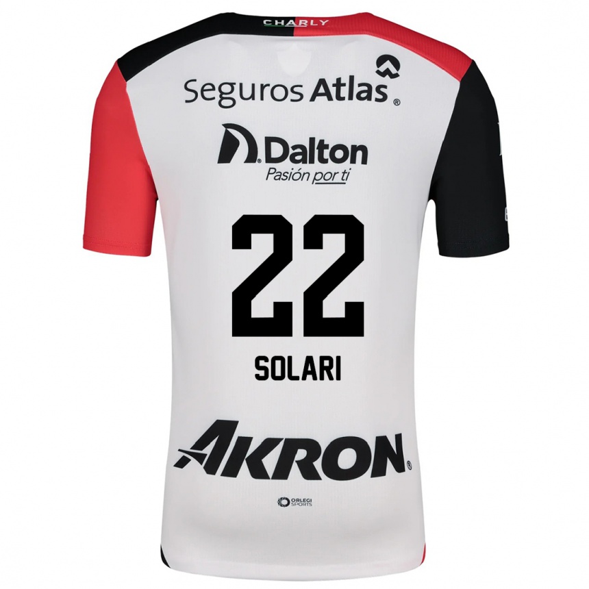 Kids Football Augusto Solari #22 White Red Black Away Jersey 2024/25 T-Shirt Nz