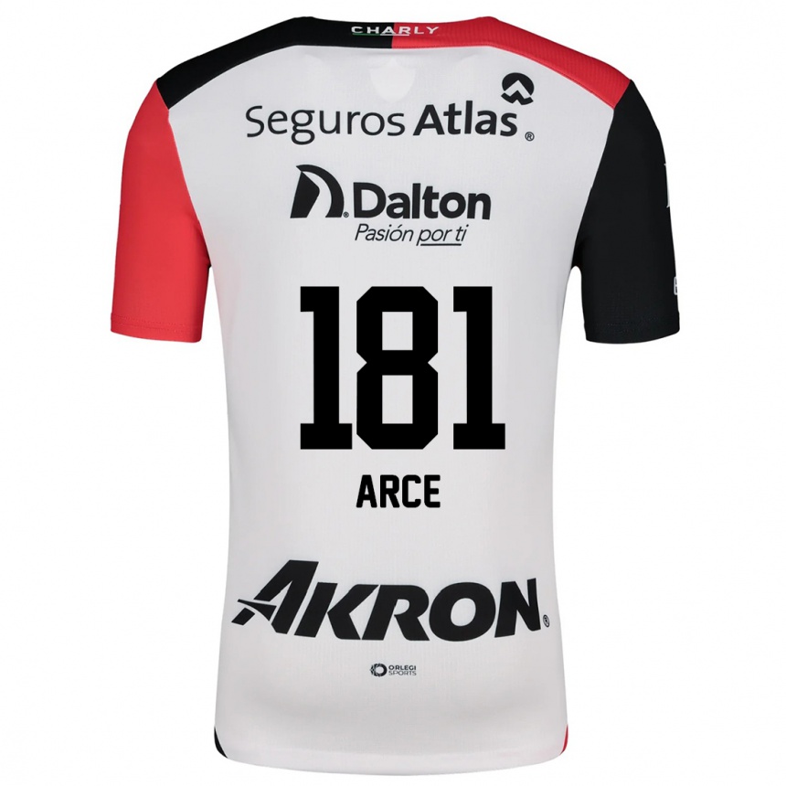 Kids Football Edson Arce #181 White Red Black Away Jersey 2024/25 T-Shirt Nz