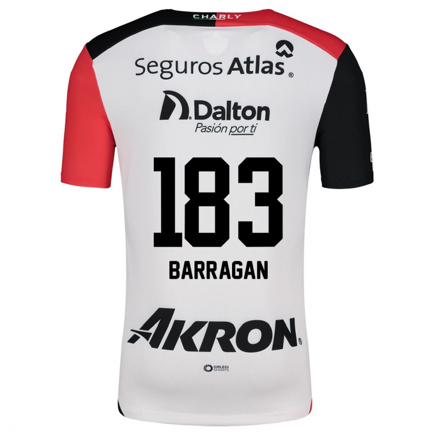 Kids Football Roberto Barragán #183 White Red Black Away Jersey 2024/25 T-Shirt Nz