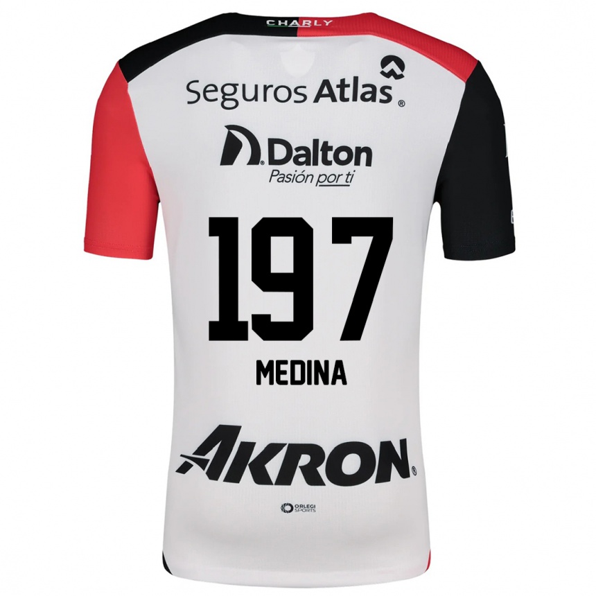 Kids Football Héctor Medina #197 White Red Black Away Jersey 2024/25 T-Shirt Nz