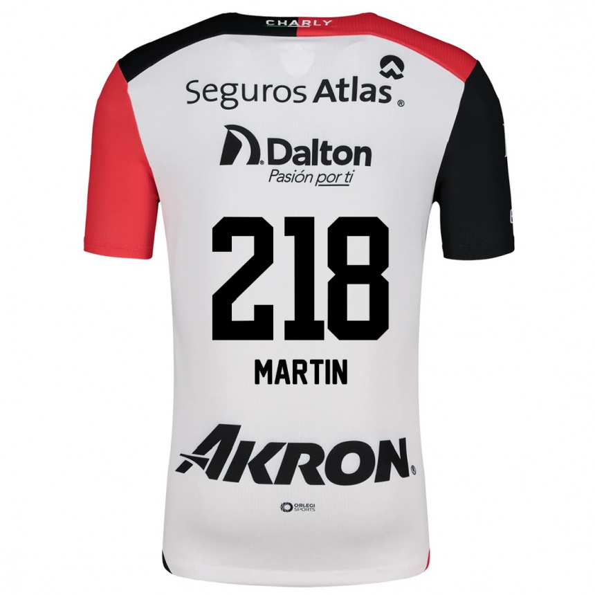 Kids Football Jorge San Martín #218 White Red Black Away Jersey 2024/25 T-Shirt Nz