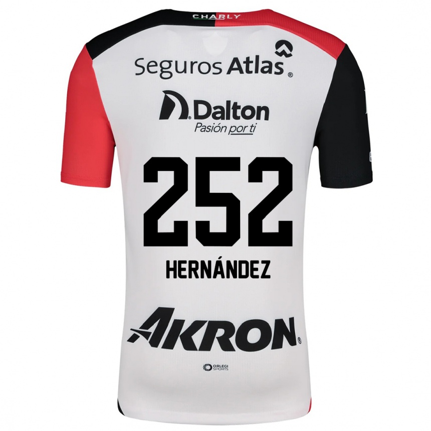 Kids Football Luis Hernández #252 White Red Black Away Jersey 2024/25 T-Shirt Nz