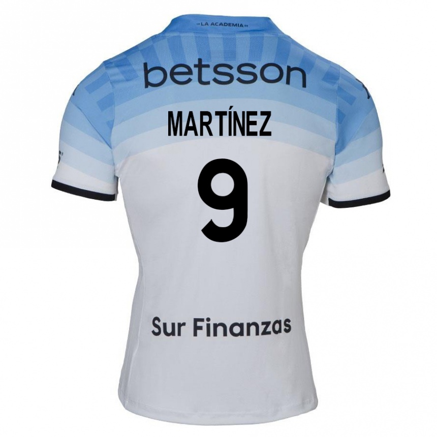 Kids Football Adrián Martínez #9 White Blue Black Away Jersey 2024/25 T-Shirt Nz