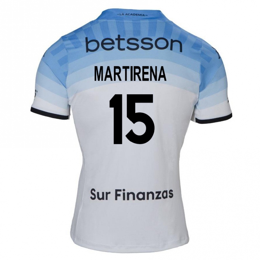 Kids Football Gastón Martirena #15 White Blue Black Away Jersey 2024/25 T-Shirt Nz