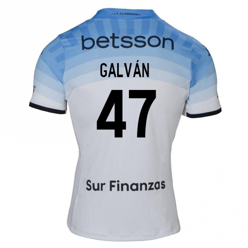 Kids Football Ignacio Galván #47 White Blue Black Away Jersey 2024/25 T-Shirt Nz