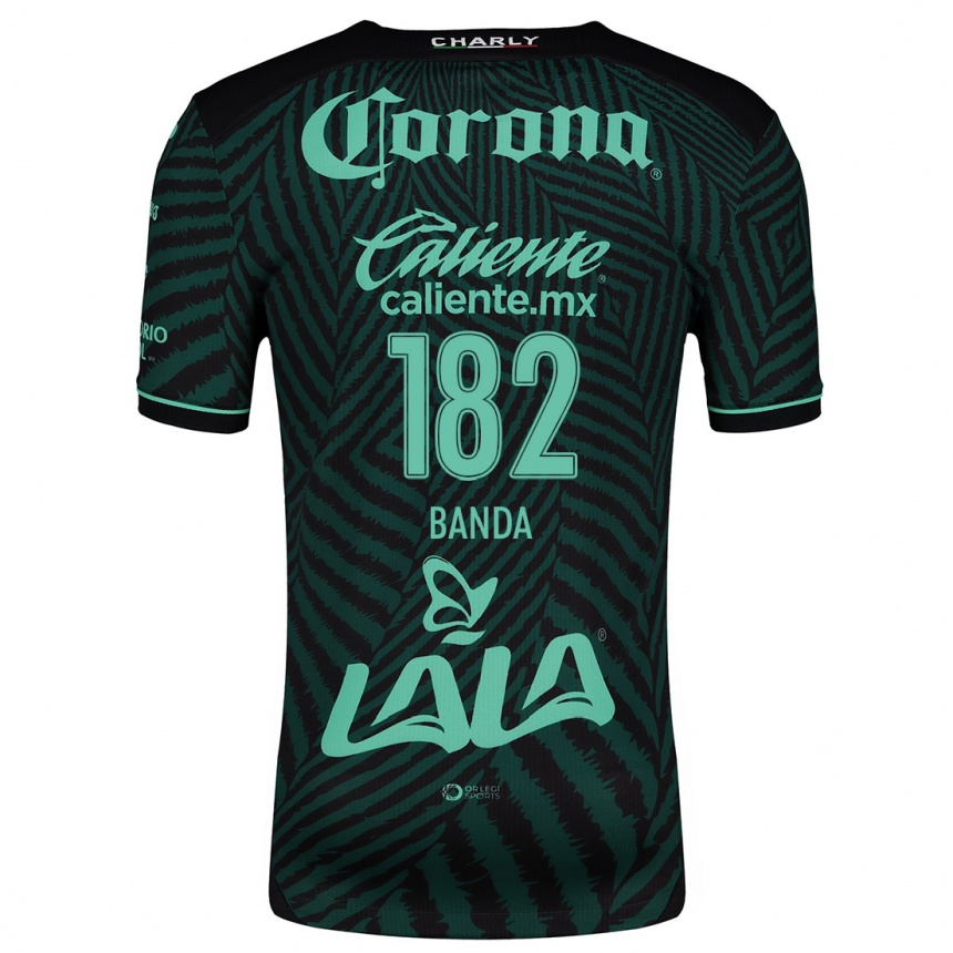 Kids Football Iker Banda #182 Black Green Away Jersey 2024/25 T-Shirt Nz