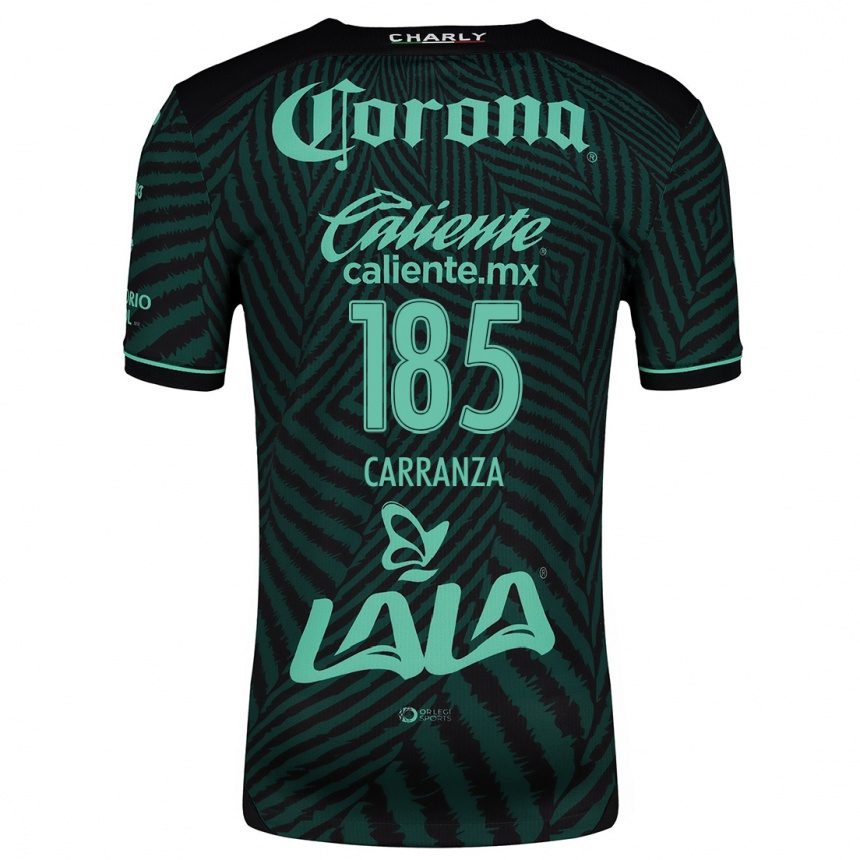 Kids Football Héctor Carranza #185 Black Green Away Jersey 2024/25 T-Shirt Nz