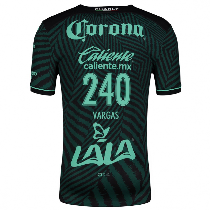 Kids Football Diego Vargas #240 Black Green Away Jersey 2024/25 T-Shirt Nz