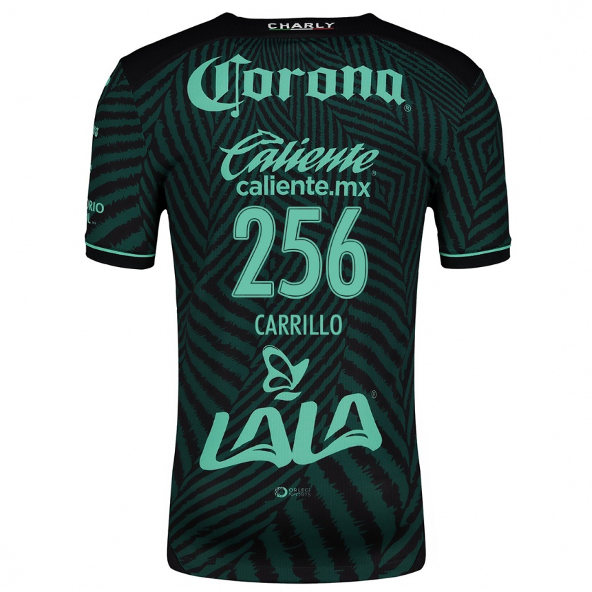 Kids Football Stéphano Carrillo #256 Black Green Away Jersey 2024/25 T-Shirt Nz