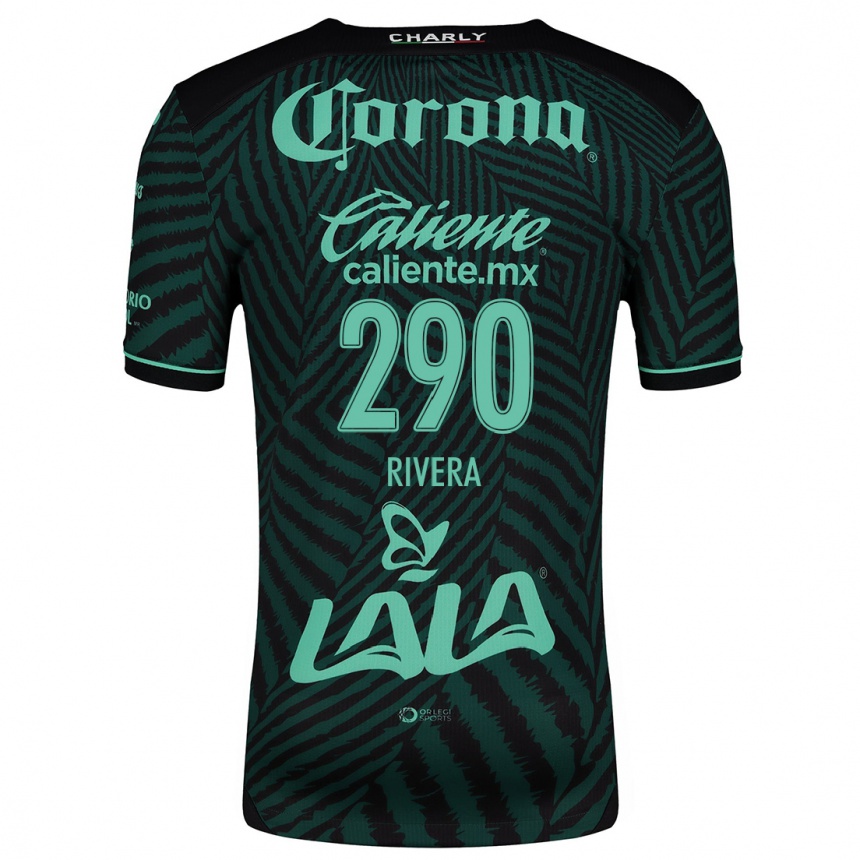 Kids Football Ángel Rivera #290 Black Green Away Jersey 2024/25 T-Shirt Nz