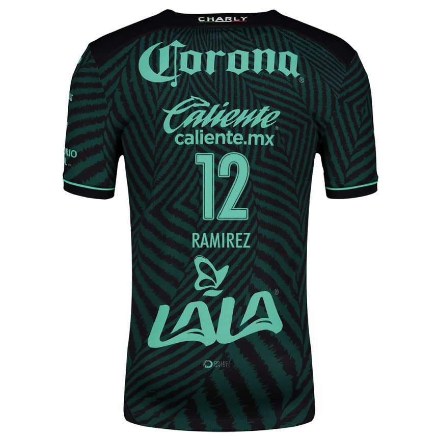 Kids Football Santiago Ramírez #12 Black Green Away Jersey 2024/25 T-Shirt Nz