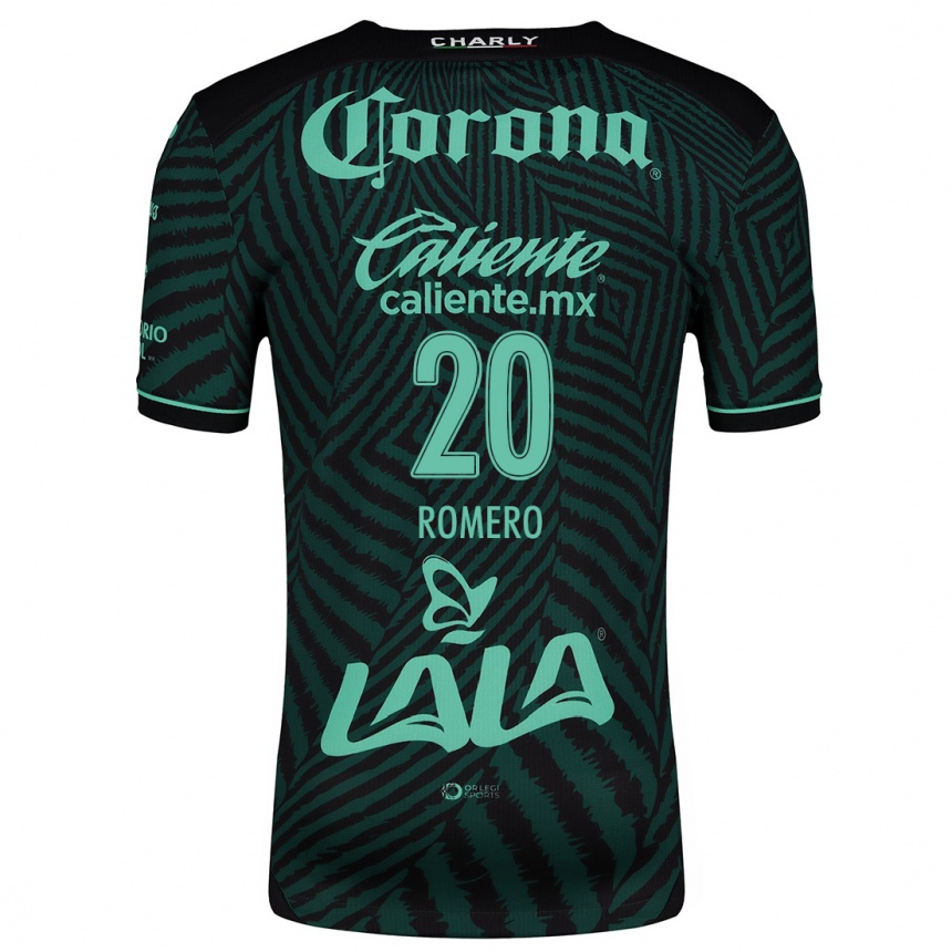 Kids Football Lia Romero #20 Black Green Away Jersey 2024/25 T-Shirt Nz