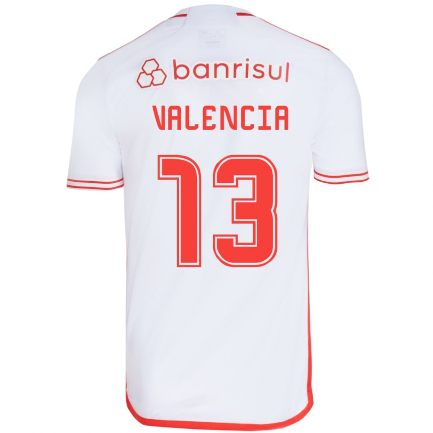 Kids Football Enner Valencia #13 White Red Away Jersey 2024/25 T-Shirt Nz