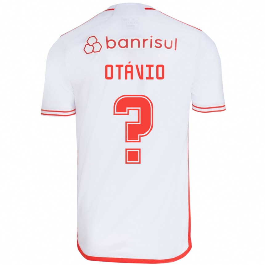 Kids Football Luis Otávio #0 White Red Away Jersey 2024/25 T-Shirt Nz