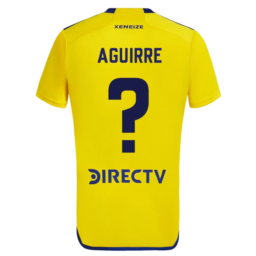 Kids Football Brian Aguirre #0 Yellow Blue Away Jersey 2024/25 T-Shirt Nz