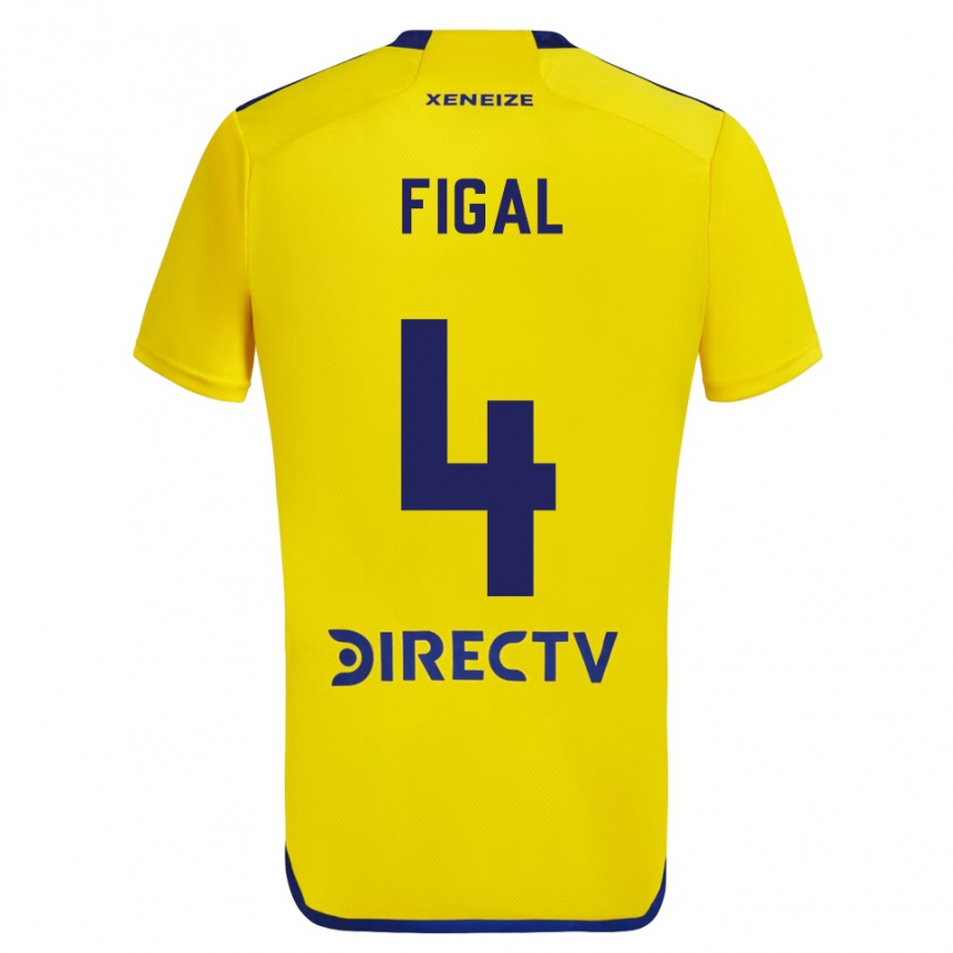 Kids Football Nicolás Figal #4 Yellow Blue Away Jersey 2024/25 T-Shirt Nz