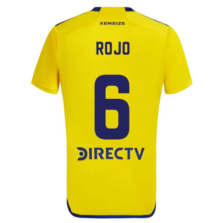 Kids Football Marcos Rojo #6 Yellow Blue Away Jersey 2024/25 T-Shirt Nz