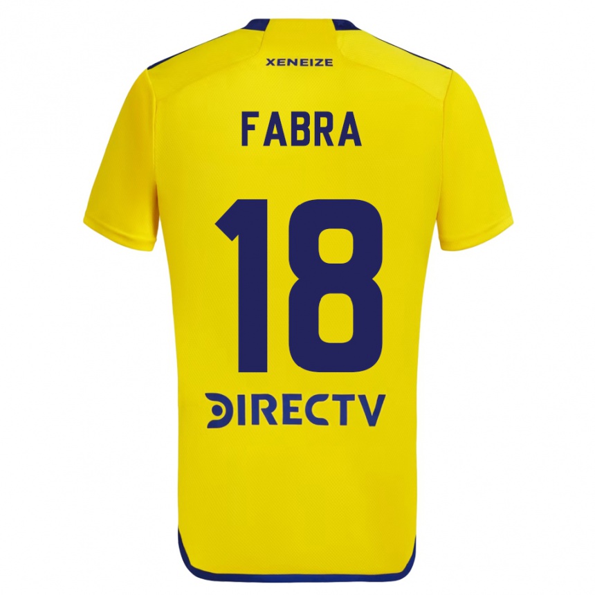 Kids Football Frank Fabra #18 Yellow Blue Away Jersey 2024/25 T-Shirt Nz