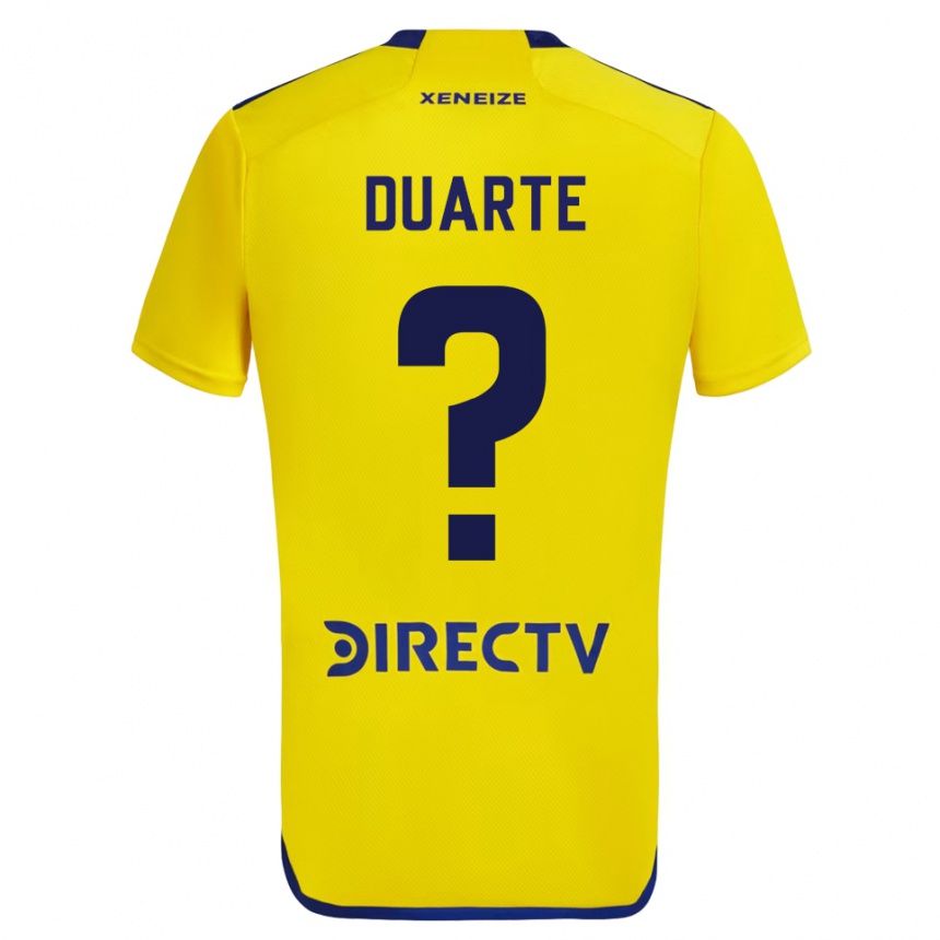 Kids Football Kevin Duarte #0 Yellow Blue Away Jersey 2024/25 T-Shirt Nz