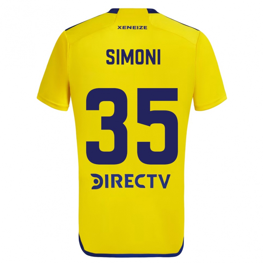 Kids Football Valentino Simoni #35 Yellow Blue Away Jersey 2024/25 T-Shirt Nz