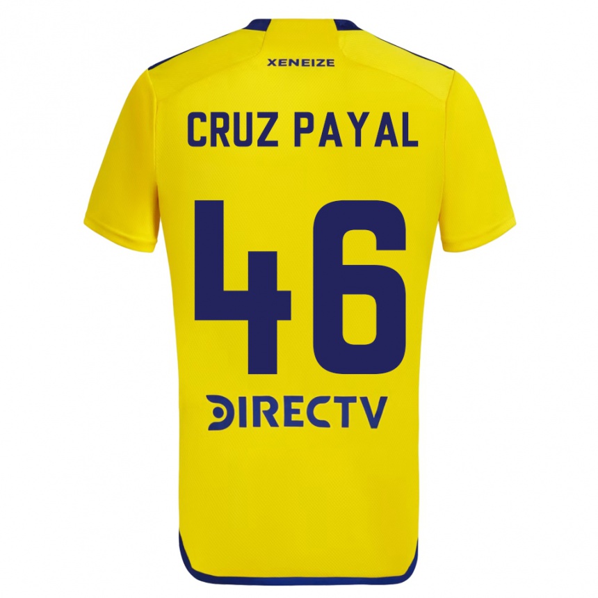 Kids Football Juan Cruz Payal #46 Yellow Blue Away Jersey 2024/25 T-Shirt Nz