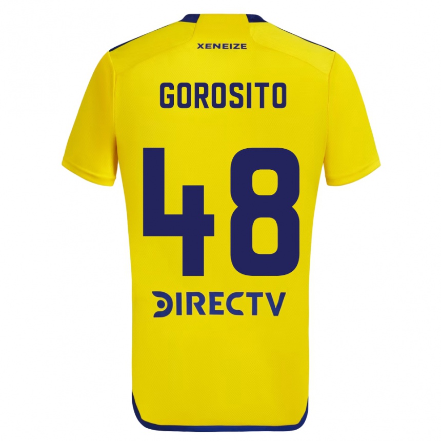 Kids Football Dylan Gorosito #48 Yellow Blue Away Jersey 2024/25 T-Shirt Nz