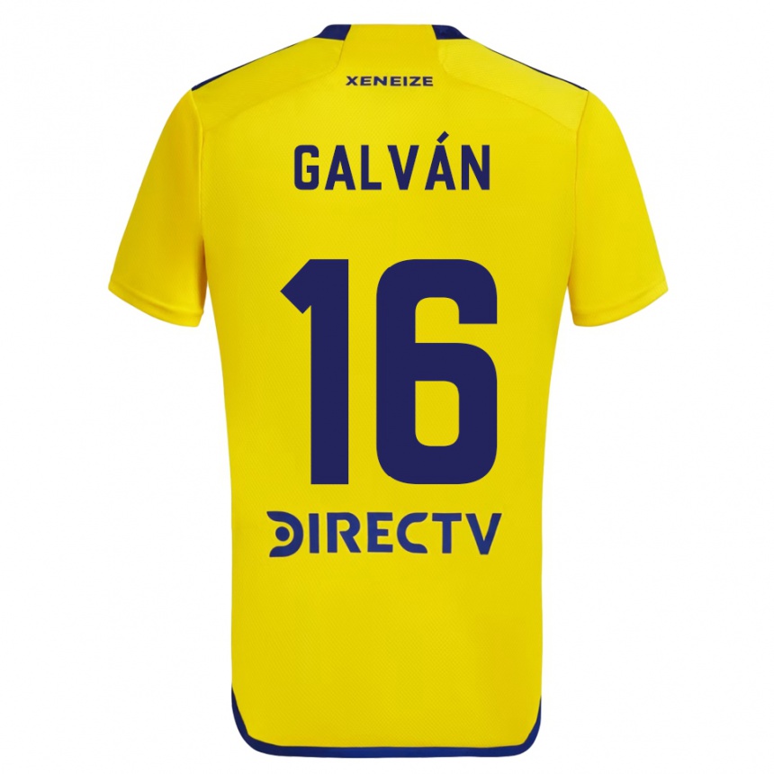 Kids Football Lucas Galván #16 Yellow Blue Away Jersey 2024/25 T-Shirt Nz