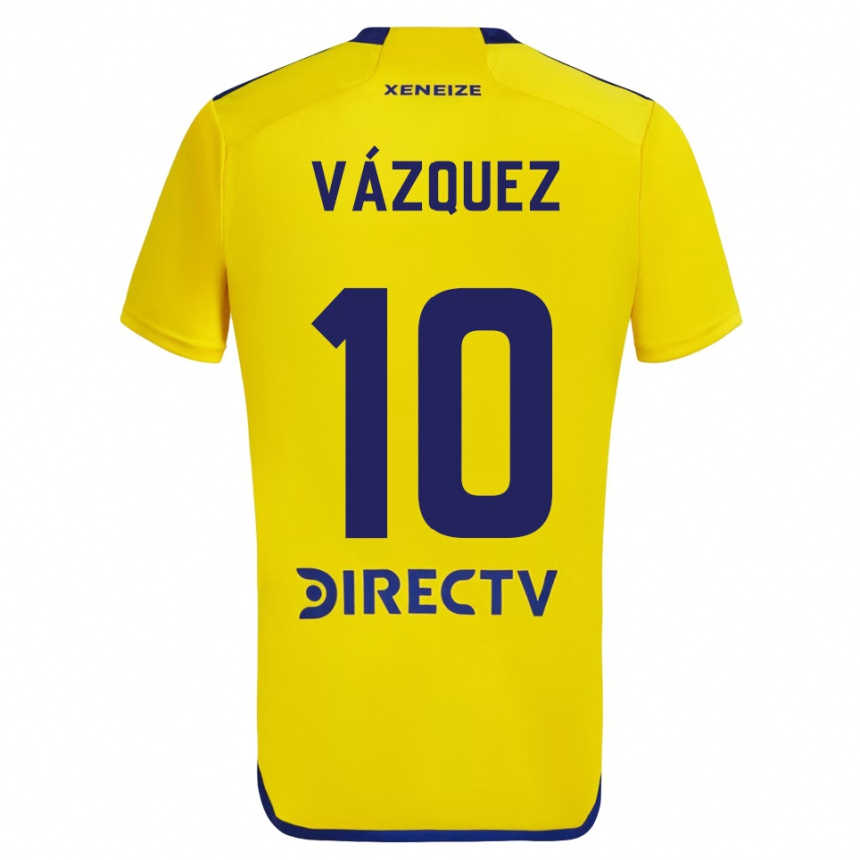 Kids Football Lucas Vázquez #10 Yellow Blue Away Jersey 2024/25 T-Shirt Nz