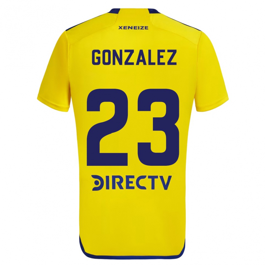 Kids Football Diego González #23 Yellow Blue Away Jersey 2024/25 T-Shirt Nz