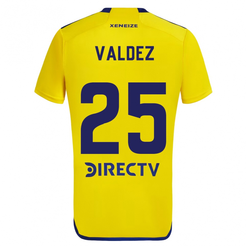 Kids Football Bruno Valdez #25 Yellow Blue Away Jersey 2024/25 T-Shirt Nz