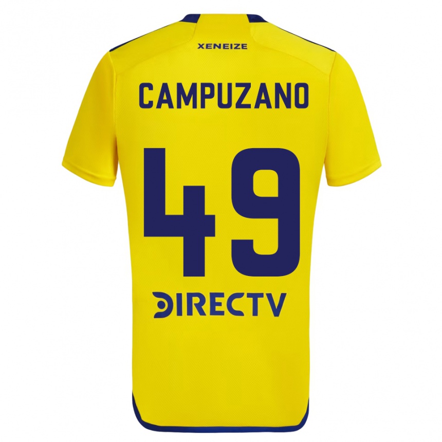 Kids Football Jorman Campuzano #49 Yellow Blue Away Jersey 2024/25 T-Shirt Nz