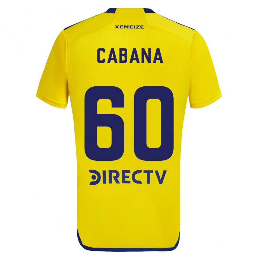 Kids Football Juan Pablo Cabaña #60 Yellow Blue Away Jersey 2024/25 T-Shirt Nz