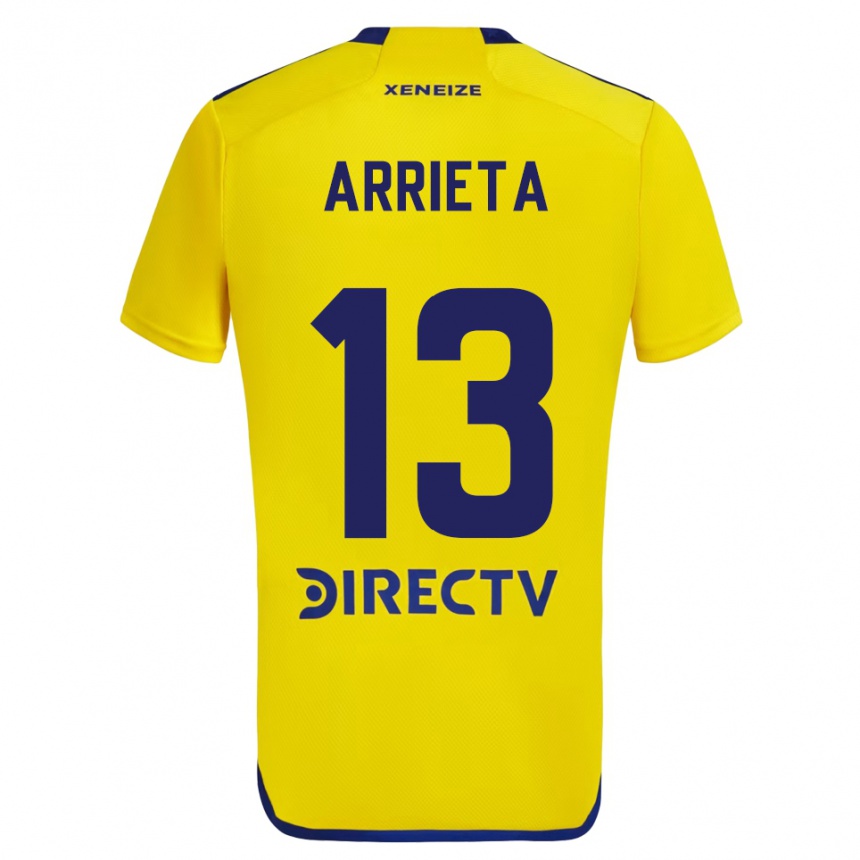 Kids Football Thomás Arrieta #13 Yellow Blue Away Jersey 2024/25 T-Shirt Nz