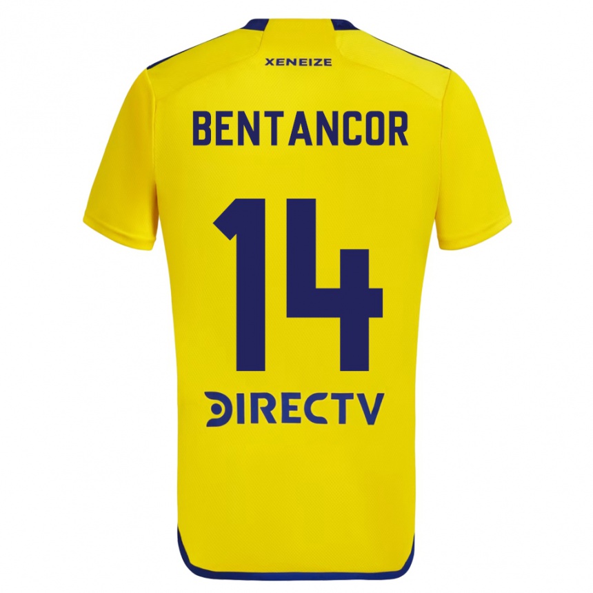 Kids Football Thomás Bentancor #14 Yellow Blue Away Jersey 2024/25 T-Shirt Nz