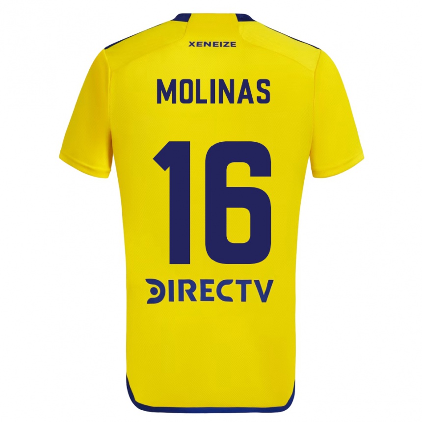 Kids Football Aaron Molinas #16 Yellow Blue Away Jersey 2024/25 T-Shirt Nz