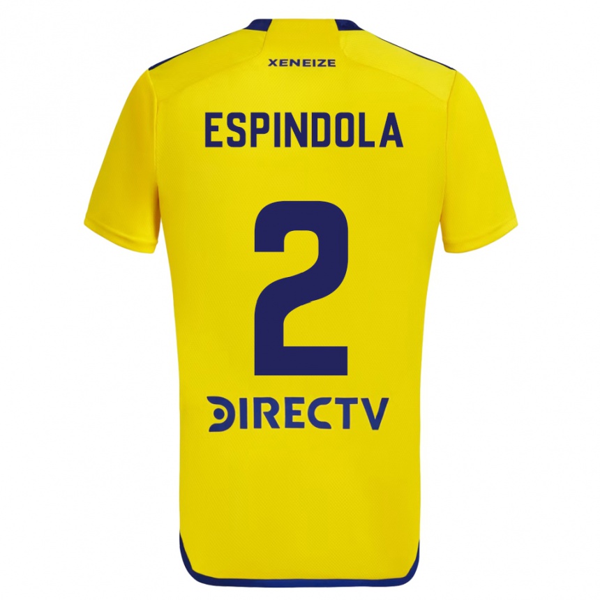 Kids Football Noelia Espindola #2 Yellow Blue Away Jersey 2024/25 T-Shirt Nz