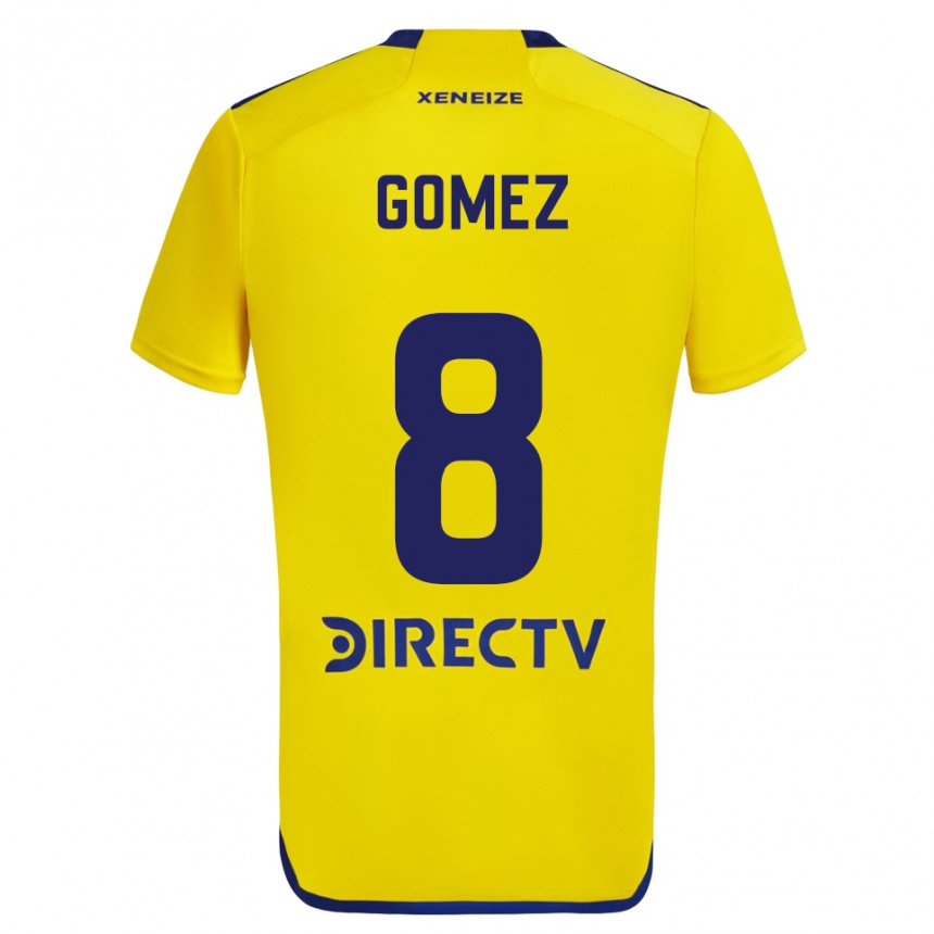 Kids Football Camila Gomez Ares #8 Yellow Blue Away Jersey 2024/25 T-Shirt Nz