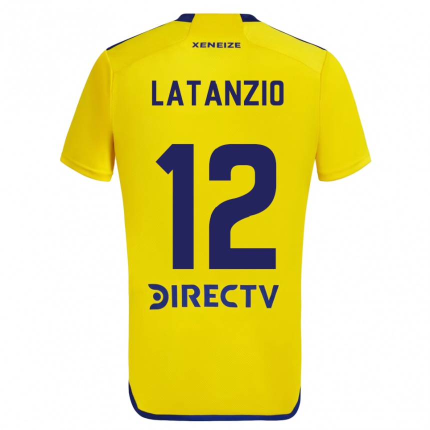 Kids Football Florencia Latanzio #12 Yellow Blue Away Jersey 2024/25 T-Shirt Nz