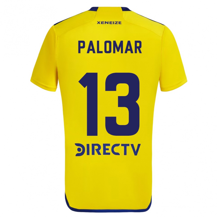 Kids Football Estefania Palomar #13 Yellow Blue Away Jersey 2024/25 T-Shirt Nz