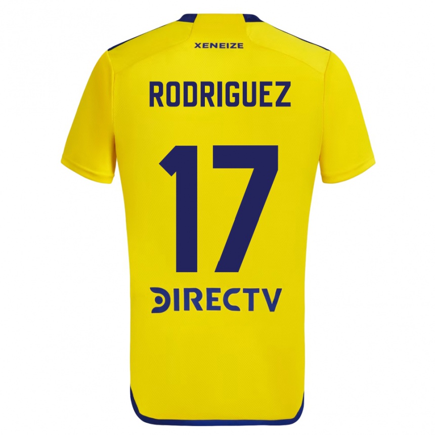 Kids Football Fanny Rodriguez #17 Yellow Blue Away Jersey 2024/25 T-Shirt Nz