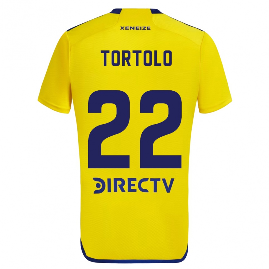 Kids Football Dulce Tortolo #22 Yellow Blue Away Jersey 2024/25 T-Shirt Nz