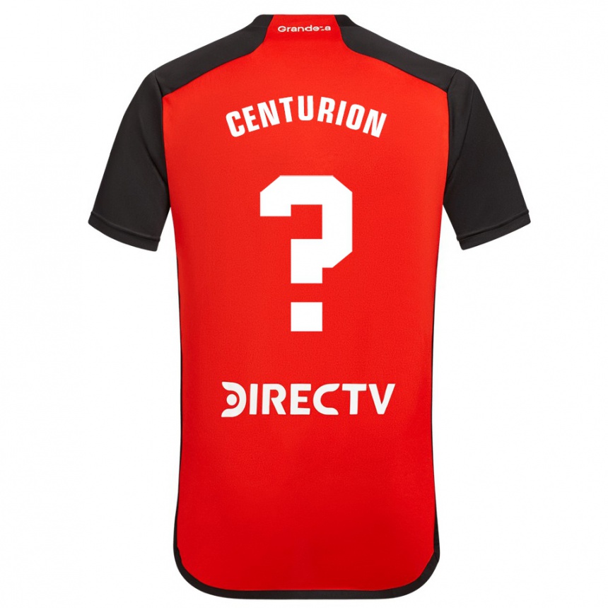 Kids Football Ezequiel Centurión #0 Red Black White Away Jersey 2024/25 T-Shirt Nz