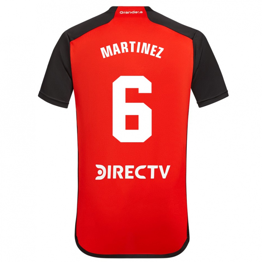 Kids Football David Martínez #6 Red Black White Away Jersey 2024/25 T-Shirt Nz