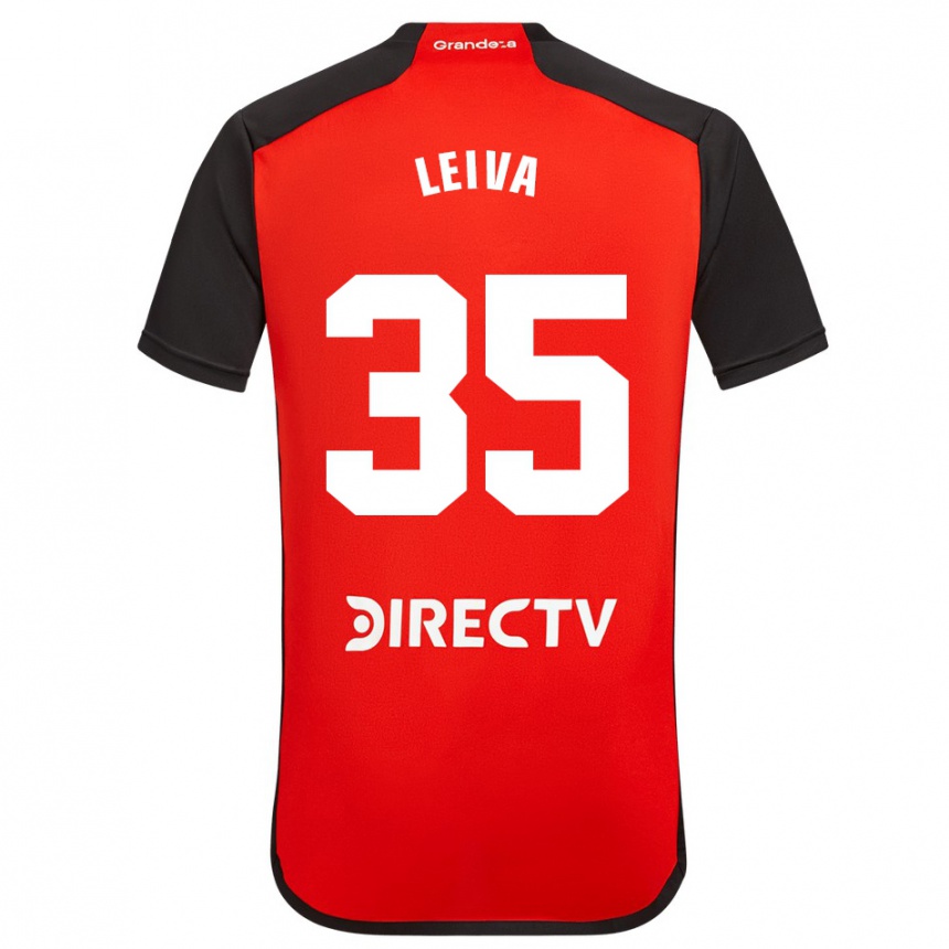 Kids Football Tobías Leiva #35 Red Black White Away Jersey 2024/25 T-Shirt Nz