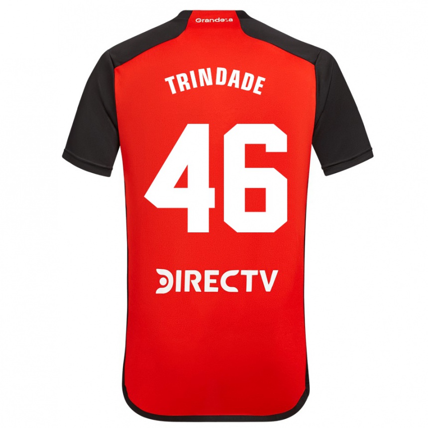 Kids Football Gonzalo Trindade #46 Red Black White Away Jersey 2024/25 T-Shirt Nz