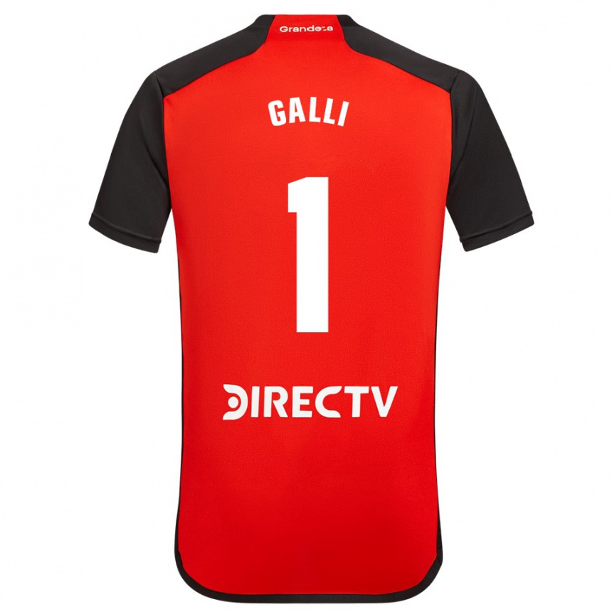 Kids Football Ludmila Galli #1 Red Black White Away Jersey 2024/25 T-Shirt Nz